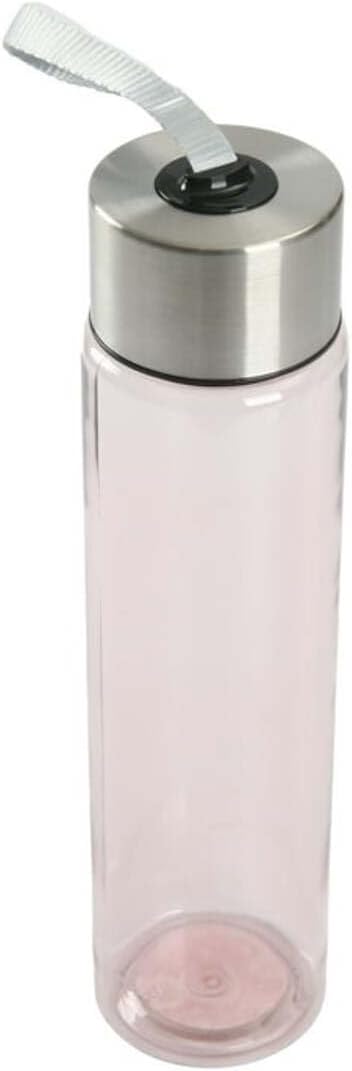 DipSip Water Bottle plastic 18 oz Stainless Steel Screw Cap Lid with Strap (Pink), 9