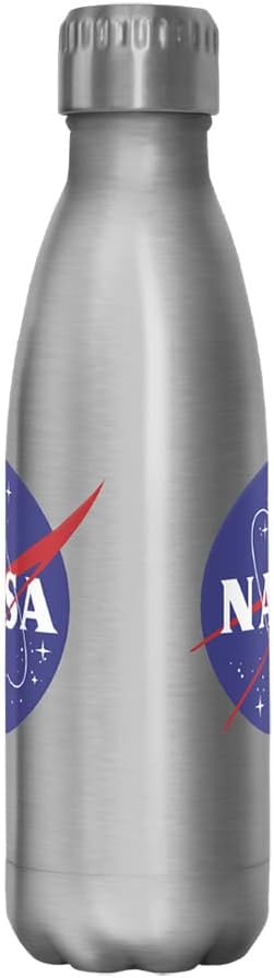 Fifth Sun NASA Logo 17 oz Stainless Steel Water Bottle, 17 Ounce, Multicolored