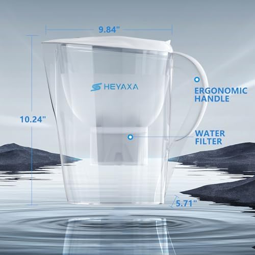 Water Filter Pitchers for Tap and Drinking Water, 10-Cup Capacity, BPA Free, Removes Chlorine, Lead, Forver Chemicals (Milky White)