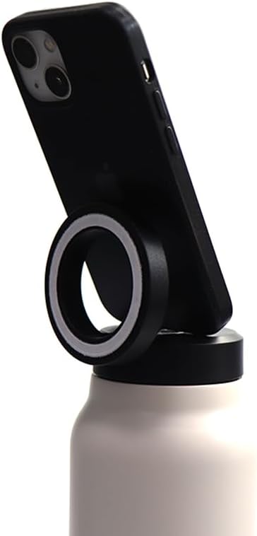 Insulated water bottle with magnetic mobile phone holder, stainless steel water bottle, with invisible magnetic stickers, suitable for various types of mobile phones, multi-angle rotation