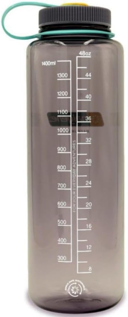 Nalgene Sustain Tritan BPA-Free Water Bottle Made with Material Derived from 50% Plastic Waste, 48 OZ, Wide Mouth, Aubergine