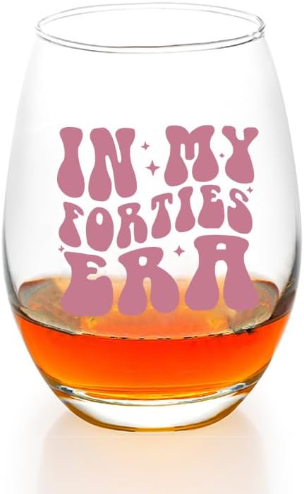Wine Glass 40th Birthday Gift Women - In My Forties Era - 40 Year Old Gifts for Friend Mom Sister Daughter Wife Coworker, Birthday Glass For Decorations