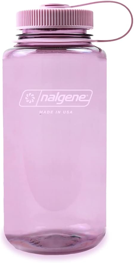 Nalgene Sustain Tritan BPA-Free Water Bottle Made with Material Derived from 50% Plastic Waste, 32 OZ, Wide Mouth, Cherry Blossom