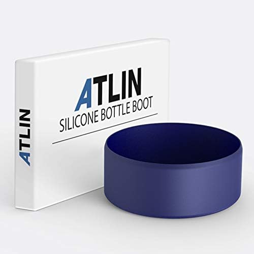 Atlin Silicone Sleeve [Large], Protective Bottle Rubber Bottom Compatible with Hydro Flask, Durable Anti-Slip Boot Cover for Stainless Steel Water Cup, Portable Pet Bowl [Dishwasher Safe] Cobalt