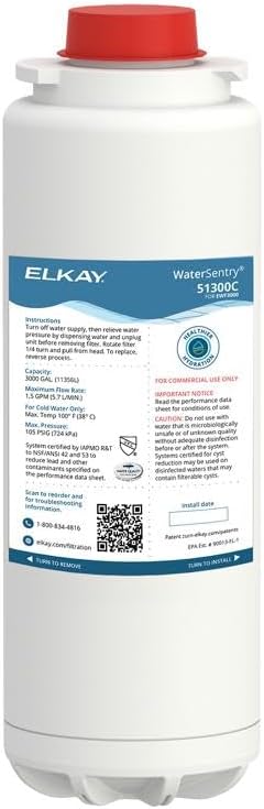 Elkay 51300C WaterSentry Lead + Microplastics NSF/ANSI Certified Filter (3-Pack) (Bottle Fillers)
