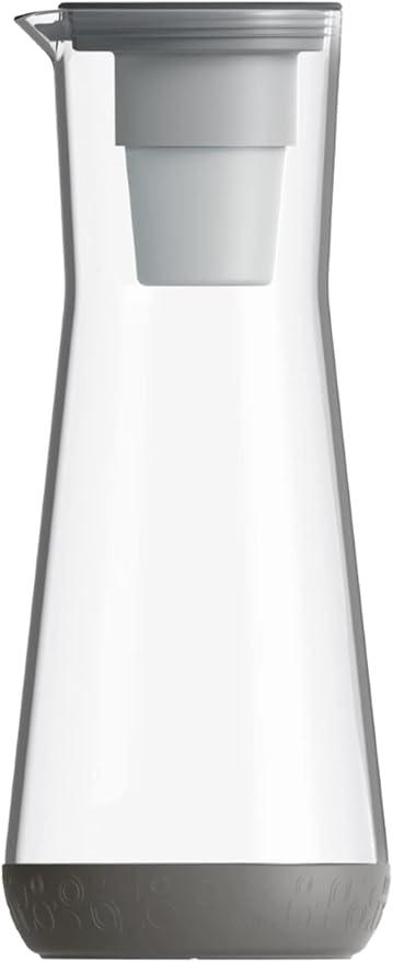 Hydros Water Filter Pitcher, 40 oz Slim Design, Patented Fast Flo Tech, Dishwasher Safe, Fills in Just 40 Seconds, BPA Free, 5 Cup Capacity, Grey