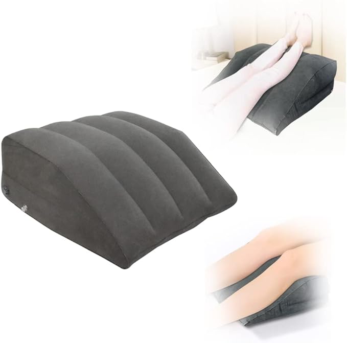 Nevife Inflatable Triangle Bed Wedge Pillow-Fast Inflating/Deflation Valve-Portable Travel Leg Elevation,Adjustable Incline Pillow for Back Support,Sleeping, Acid Reflux,Snuoring,Footrest