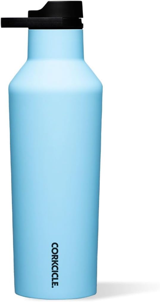 Corkcicle Sport Canteen Insulated Tumbler, Santorini, 32 oz – Reusable Water Bottle Keeps Beverages Cold for 25 Hours & Hot 12 Hours – Cupholder Friendly Tumbler with Screw-On Cap