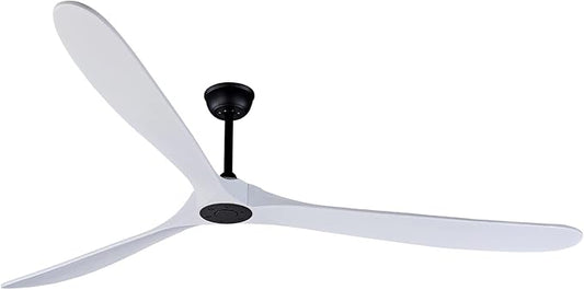 Bigzone 88" Indoor Ceiling Fan With Remote Control, DC Motor Quiet Energy Saving,3 White Balsa Wood Blades,Outdoor/Indoor Ceiling Fan With Reversible Blades