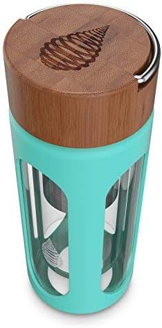 Invigorated Water pH Hydrate Glass Alkaline Water Bottle - Portable Filtered Water Bottle - Water Bottle Filter - Increase pH (400 ml) - Alkaline Water Bottle with Filter - Glass Water Bottle Filter