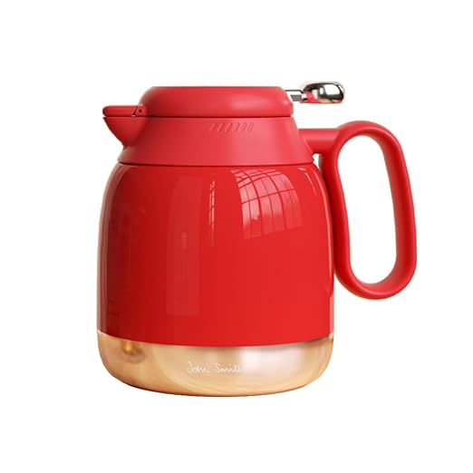 JOHNSMITH Hydrogen Water Kettle 50oz Stainless Steel Thermostatic Kettle Hydrogen-Rich Water and Weakly Alkaline Water (red)