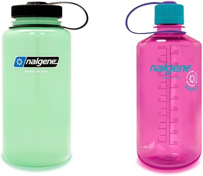 Nalgene Sustain Tritan BPA-Free Water Bottle Made with Material Derived from 50% Plastic Waste, 32 OZ, Wide Mouth