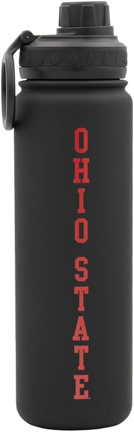 Ohio State Water Bottle - Black Double Walled Stainless Steel 24 oz Keeps Drinks Cold or Hot