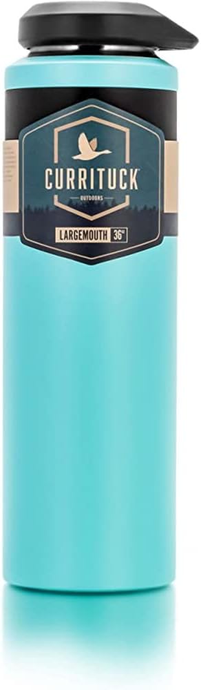 Camco Currituck Wide Mouth Seafoam Blue 36 oz. Water Bottle - BPA Free, Keeps Drink's Temperature For Hours, Great for Outdoor Activities (51949)