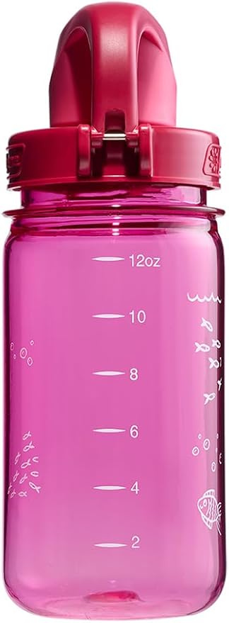Nalgene Sustain Tritan BPA-Free Kids On The Fly Water Bottle Made with Material Derived from 50% Plastic Waste, Leak Proof, Durable, BPA Free, Carabiner Friendly, Reusable, 12 oz