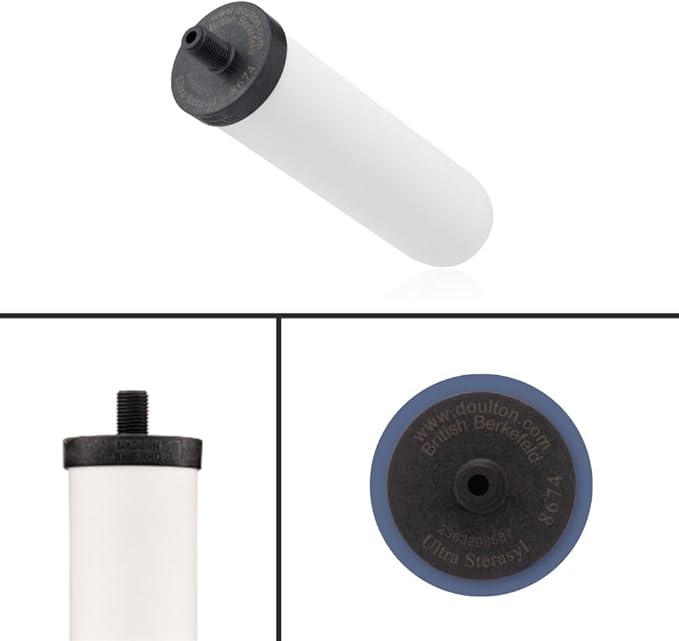 British Berkefeld Doulton ¦ W9121226 ¦ 7" Ultra Sterasyl ¦ Authentic Gravity Drinking Water Ceramic Replacement Candle Element Filter ¦ 8674 ¦ White ¦ Removes Heavy Metals (2 pack)