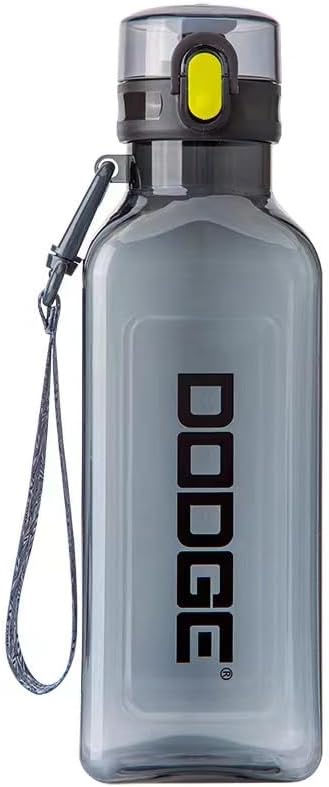 Sports Square Water Bottle 24 oz Reusable Drinking Bottle Portable Leakproof BPA-Free Plastic Water Bottles for Travel Picnic Gym Camping School(Black)