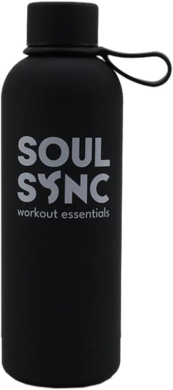 SoulSync Workout Essentials Thermal Water Bottle (Black)