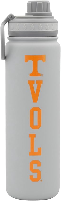 Tennessee Vols Water Bottle - Gray Double Walled Stainless Steel 24 oz Keeps Drinks Cold or Hot