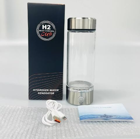 Karzon Hydrogen Water Bottle Generator - Portable Hydrogen Water Bottle - Water Bottle Improve Water Quality in 3 Minutes Water Ionizer Machine Suitable for Office, Travel and Daily Drinking(Silver)
