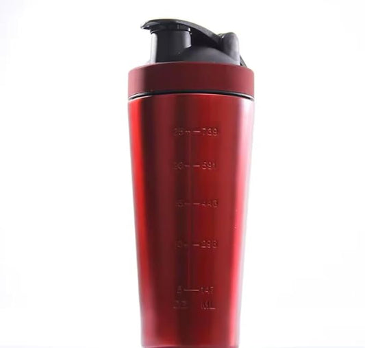 RED Stainless steel Insulated Shaker Bottle with Wire Wisk | Re-usable| 24 ounce| Bpa free |, CFWB-026