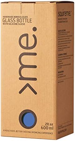 Y1 Borosilicate Glass Water Bottles, Clear Bottle, Reusable, BPA Free, Tumbler, Dishwasher Safe, Drink Container, Silicone Sleeve, Easy-Off Lid, Hot and Cold Liquid, Royal Blue 20oz