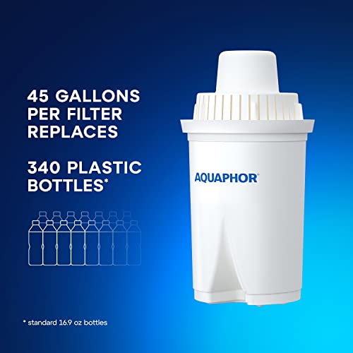 AQUAPHOR Ideal 7-Cup Water Filter Pitcher - White with 1 x B15 Filter - Fits in The Fridge Door - Reduces Limescale and Chlorine - Ideal for Seven Cups