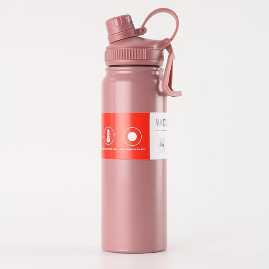 Gerrit 27 oz Insulated Vacuum Stainless Steel Water Bottle With Straight Drink Lid, Easy To Carry (Brick red), YP234, Large capacity, Rose Gold