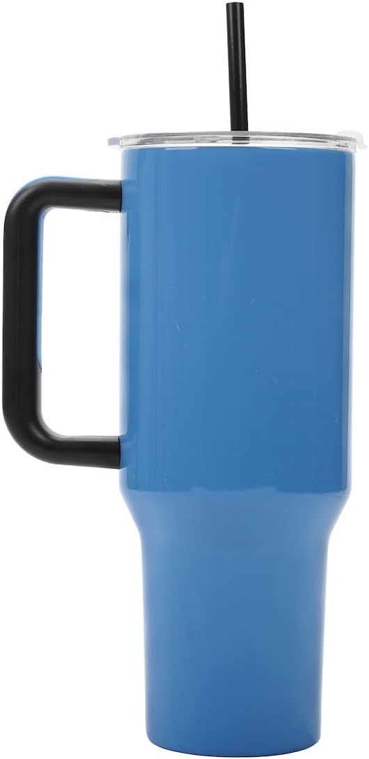 Bioworld Disney Stitch Face 40 Oz Blue Stainless Steel Tumbler With Handle