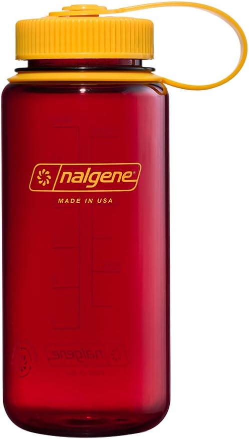 Nalgene Water Bottle - Lightweight Sustain Tritan BPA-Free Shatterproof Bottle for Backpacking, Hiking, Gym, 16 OZ, Wide Mouth, Laker