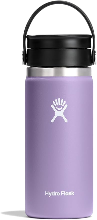 Hydro Flask Stainless Steel Wide Mouth Bottle with Flex Sip Lid and Double-Wall Vacuum Insulation for Coffee, Tea and Drinks