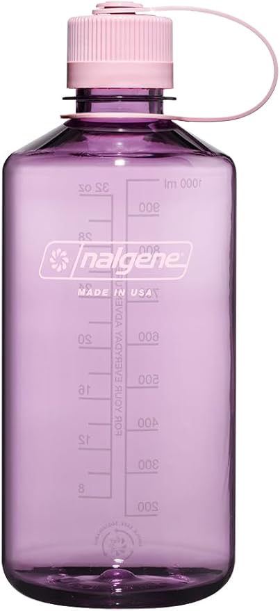 Nalgene Sustain Tritan BPA-Free Water Bottle Made with Material Derived from 50% Plastic Waste, 32 OZ, Narrow Mouth, Cherry Blossom