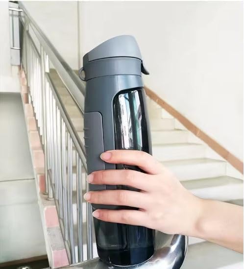 Water Bottle with Storage Compartment and Key Holder, Grey, MP- W02