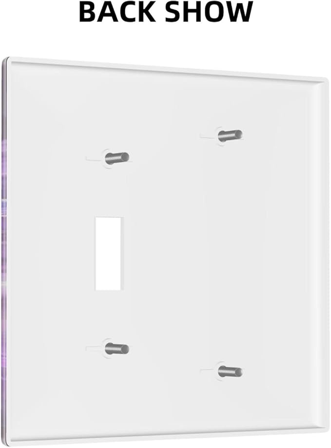 Purple Butterfly Flower Combo Single Blank 1 Single Toggle Light Switch Wall Plate Cover Decorative 2-Gang for Electrical Girls Room Bathroom Bedroom Home Kitchen One Receptacle 4.5" x 4.6"