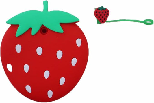 Lid Protective For 40 Oz Stanley Cup&Straw Cap,Stanley Cup Silicone Dust Cover,Stanley Cup Cute Accessories,Strawberry/Avocado/Pink Flower Design (Strawberry)