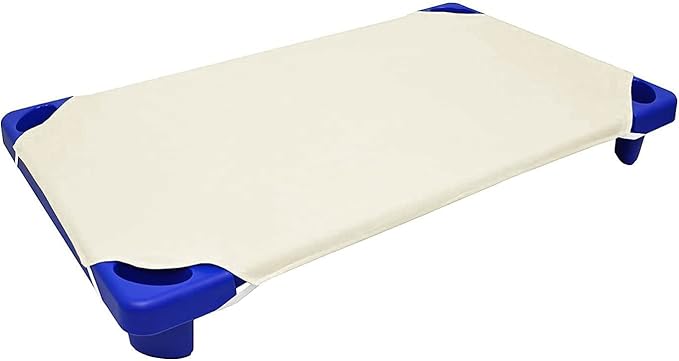 Pack of 24 Cot Sheet for Daycare Preschool Cot Bed -Polyblend Fabric with Corner Elastic Cots Sheets Fits On 22" X 52" Inches Size Toddler and Preschool Daycare Cot Ivory 22 X 52 Size