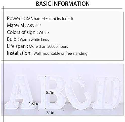 Creation Core 8.7" Tall Large LED HAPPY BIRTHDAY Marquee Signs Battery Operated Warm White Light Up Letters for Birthday Party Decorations Gift, HAPPY BIRTHDAY