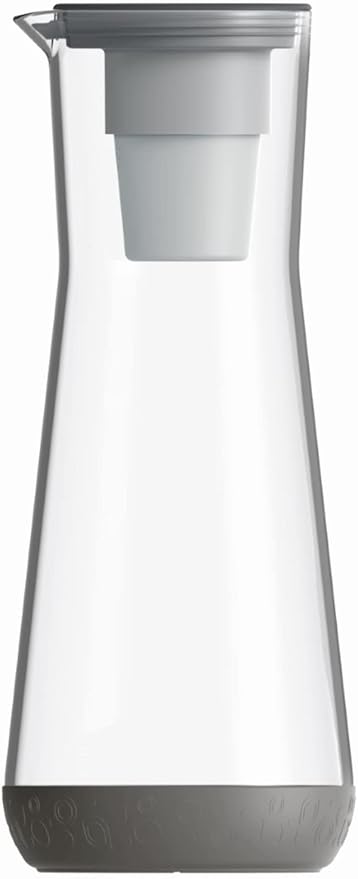 Hydros Water Filter Pitcher, 40 oz Slim Design, Patented Fast Flo Tech, Dishwasher Safe, Fills in Just 40 Seconds, BPA Free, 5 Cup Capacity, Grey