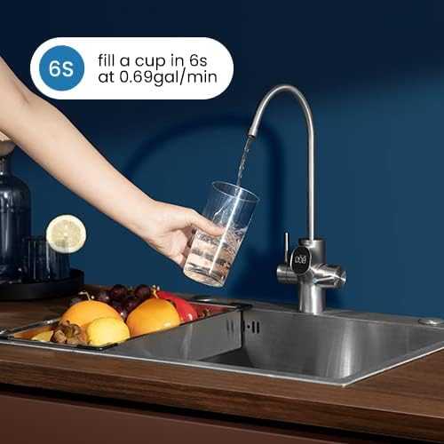 COMFEE' Reverse Osmosis System, 1000 GPD, 3:1 Pure to Drain, Tankless RO System, Under Sink Water Filter System, Smart LED Faucet, TDS Reduction, Automatic Flushing, USA Tech Support