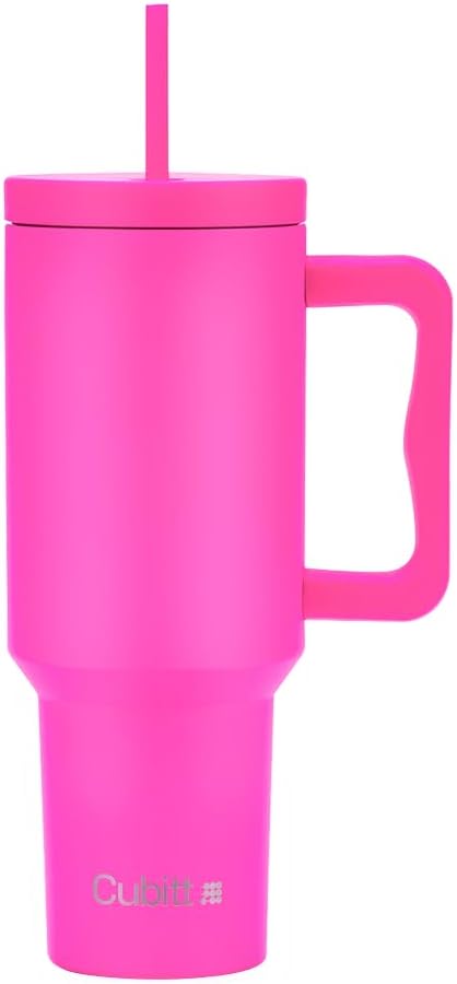 Cubitt Insulated Stainless Steel 40 oz Tumbler with Handle and Straw Lid, Cupholder friendly