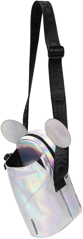 Corkcicle x Disney Minnie Mickey Mouse Ears Crossbody Water Bottle Sling Bag, Fits 16 oz to 40 oz Tumbler – Water Bottle Holder with Strap Securely Holds Bottle, Cards, Phone, & Keys