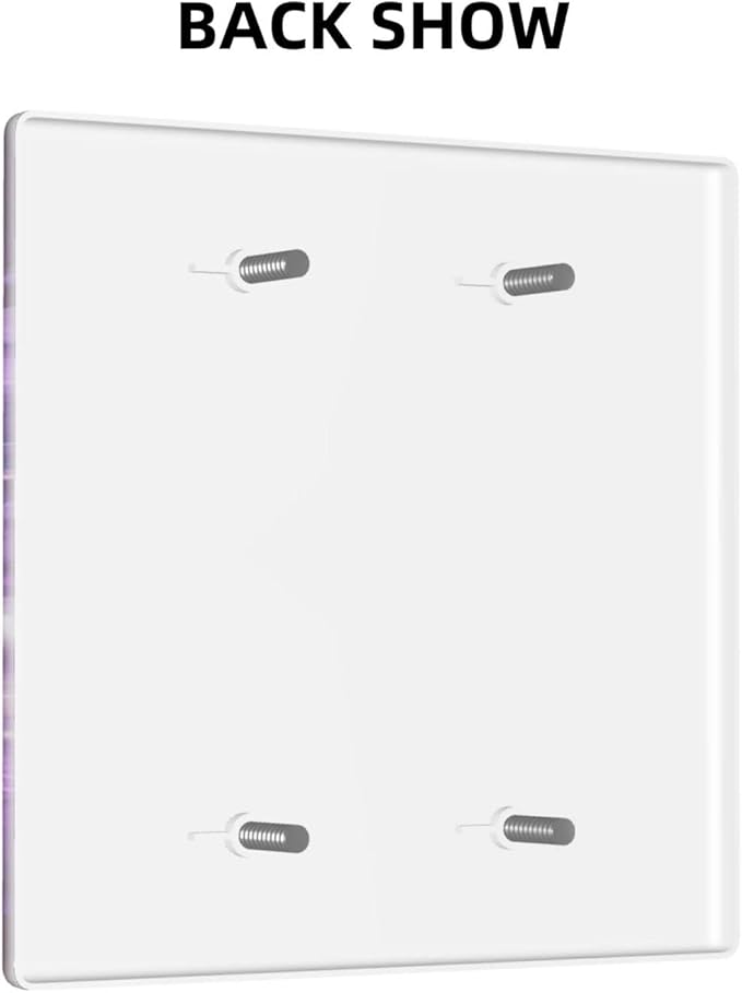 Purple Butterfly Flower Double Blank Switch Wall Plate Cover Outlets Decorative 2-Gang for Electrical Girls Room Bathroom Bedroom Home Kitchen Two Receptacle Polycarbonate Power Gear 4.5" x 4.6"