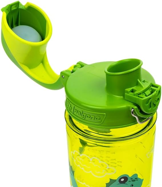 Nalgene Sustain Tritan BPA-Free Kids On The Fly Water Bottle Made with Material Derived from 50% Plastic Waste, Leak Proof, Durable, BPA Free, Carabiner Friendly, Reusable, 12 oz