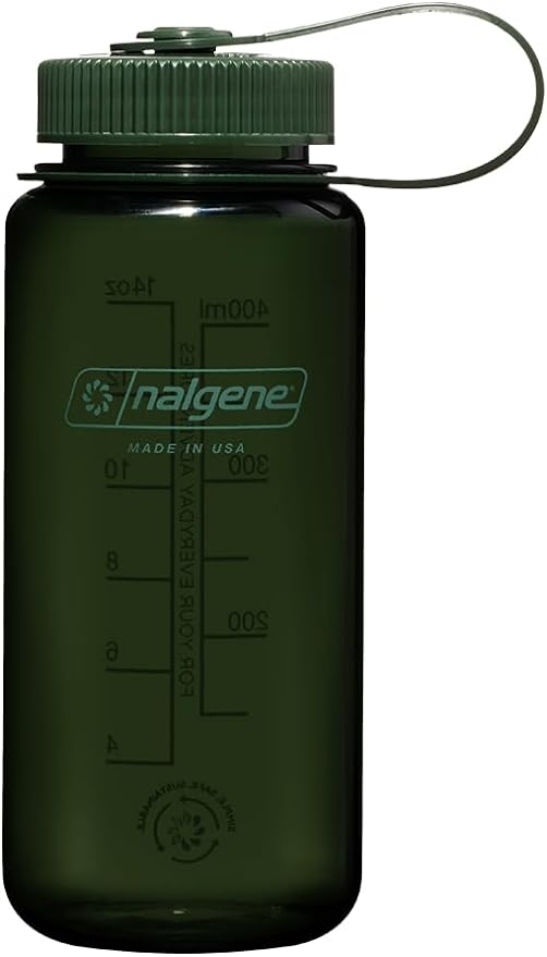 Nalgene Sustain Tritan BPA-Free Water Bottle Made with Material Derived from 50% Plastic Waste, 16 OZ, Wide Mouth, Jade