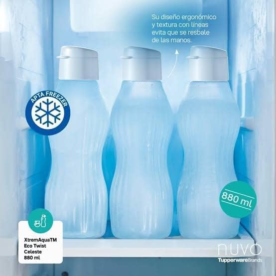 Tupperware ECO XtremAqua Xtrem Aqua Freezable 29 oz / 880 ml Water Bottle with Flip Top Seal