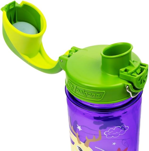 Nalgene Sustain Tritan BPA-Free Kids On The Fly Water Bottle Made with Material Derived from 50% Plastic Waste, Leak Proof, Durable, BPA Free, Carabiner Friendly, Reusable, 12 oz