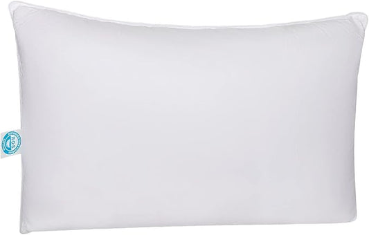 East Coast Bedding Pure Dream Firm Pillow Queen Pillow Medium Support, Queen Size 20x30 Inch Goose Feather Down Pillows, 100% Cotton Shell Pack of 1