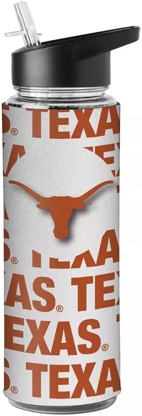 NCAA Flip Top Spout 25oz Water Bottle with Removable Neoprene Sleeve (Texas Longhorns)