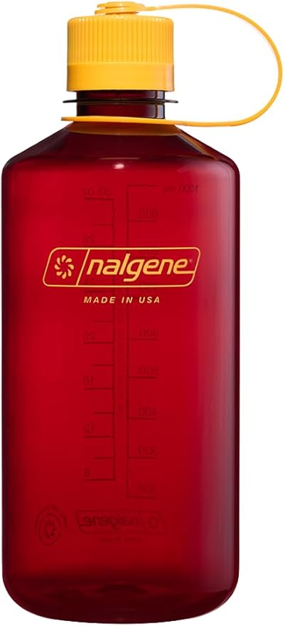 Nalgene Water Bottle - Lightweight Sustain Tritan BPA-Free Shatterproof Bottle for Backpacking, Hiking, Gym, 32 OZ, Narrow Mouth, Laker