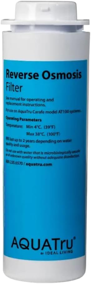 AquaTru Carafe AT100 Reverse Osmosis Filter | Reduces Arsenic, Lead, Parasitic Cysts, Copper, and More | Filters Impurities Down To 1/10000 of a Micron!